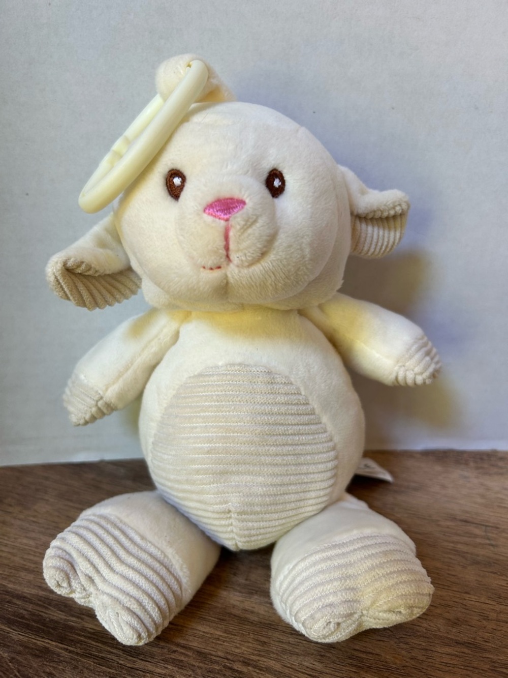 Kellytoy Baby Lamb Sheep 10" Plush Rattle Cream Ivory 2018 Stuffed Animal